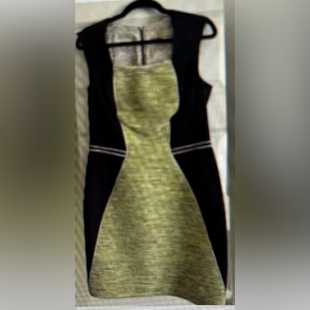 Lela Rose Green and Navy Sheath Dress